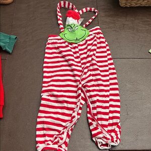 Red and White Striped Grinch Overalls